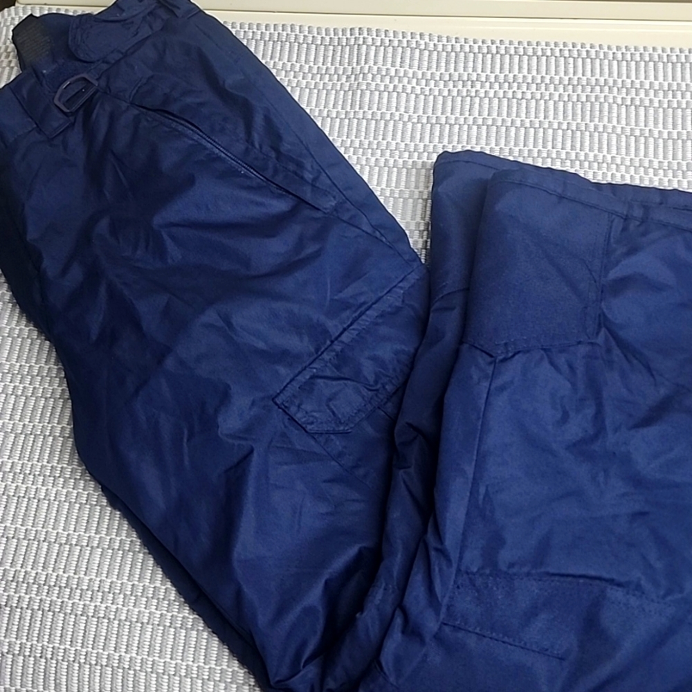 Gently used womans navy ski pants size large